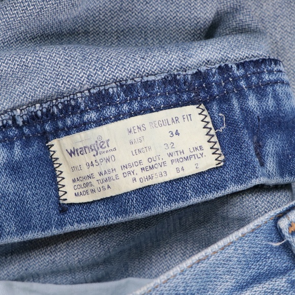 80s Wrangler Mens 33x31Bootcut Denim Jeans USA - Picture 5 of 12